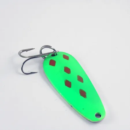 Vintage Blue Fox Tor-P-Do, 1/2oz Green / Red / Nickel fishing spoon #2812