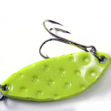 Vintage Gibbs KOHO, 1/2oz Chartreuse fishing spoon #2813