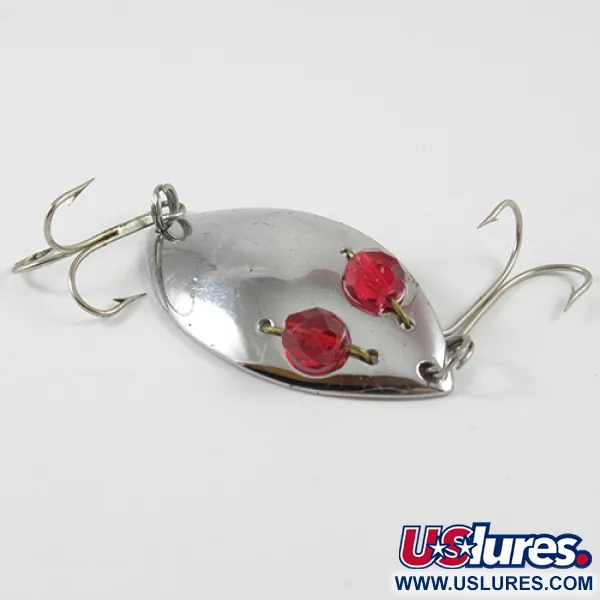 Vintage Hofschneider Red Eye junior, 1/2oz Nickel / Red Eyes fishing spoon #2815