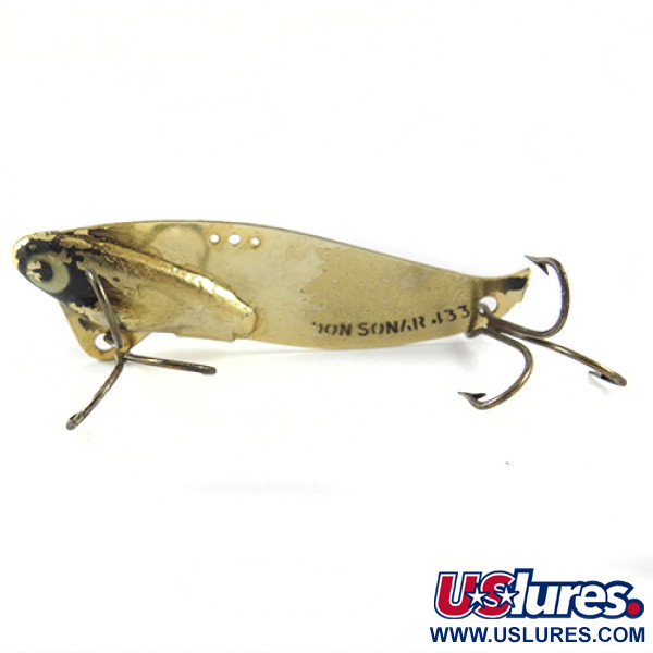 Vintage   Heddon Sonar 433, 1/2oz Gold fishing spoon #2821