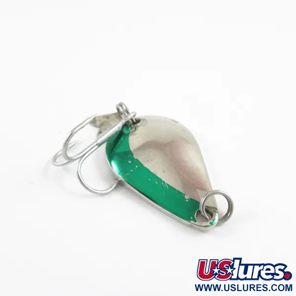 Vintage  Acme K.O. Wobbler, 1/4oz Nickel / Green fishing spoon #2825