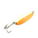 Vintage  Seneca Little Cleo (Hula Girl) Glow, 1/2oz Glow in Dark (White / Orange / Nickel) fishing spoon #2838