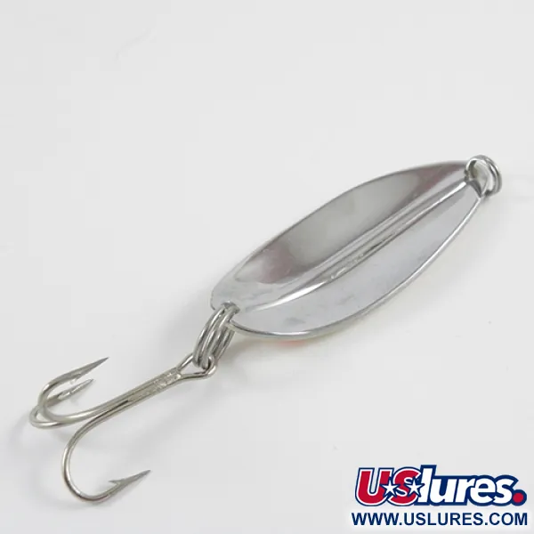 Vintage  TODDCO Main liner Glow, 2/5oz Glow (White / Red / Nickel) Glow in Dark fishing spoon #2839
