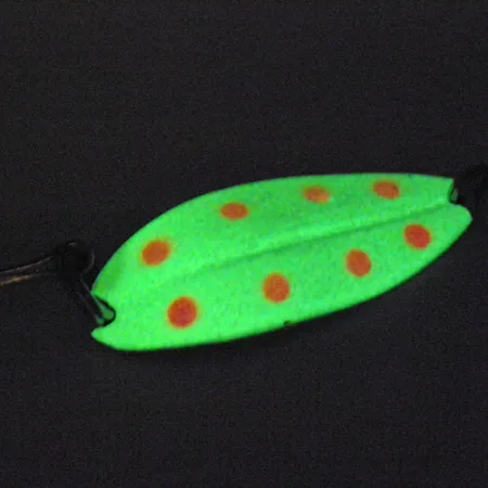 Vintage TODDCO Main liner Glow, 2/5oz Glow (White / Red / Nickel) Glow in Dark fishing spoon #2839