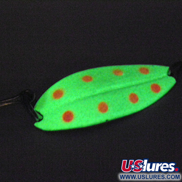 Vintage   Main liner Glow, 2/5oz Glow (White / Red / Nickel) Glow in Dark fishing spoon #2839