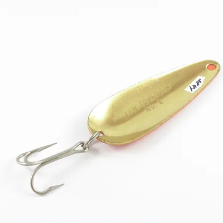 Len Thompson #2, 1oz Red / Black / Brass fishing spoon #2841