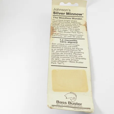 Weedless Johnson Silver Minnow, 3/16oz Gold fishing spoon #2845