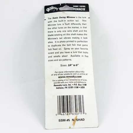 Renosky Lures Renosky Sonic Swing Minnow, 1/4oz Gold spinning lure #2849