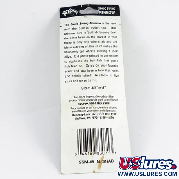  Renosky Lures Renosky Sonic Swing Minnow, 1/4oz Gold spinning lure #2849