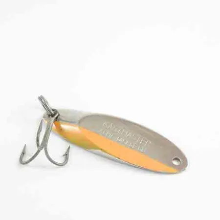 Vintage Acme Kastmaster , 3/4oz Nickel / Orange fishing spoon #2854