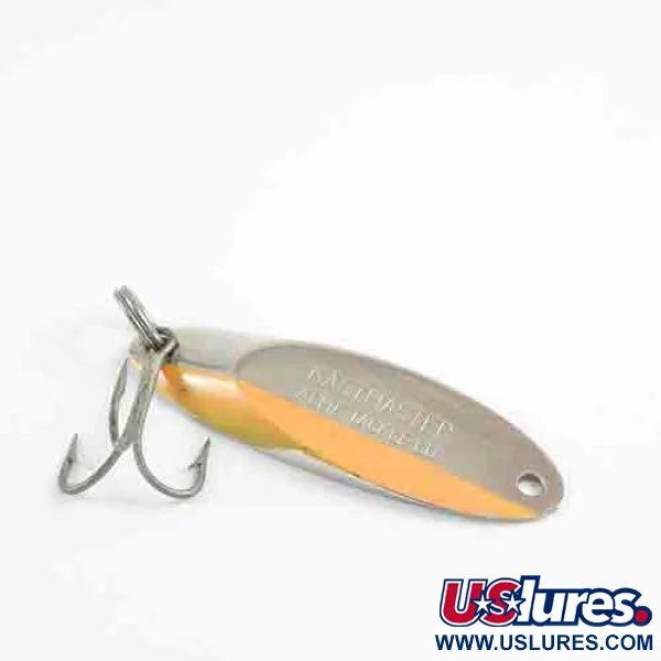 Vintage Acme Kastmaster , 3/4oz Nickel / Orange fishing spoon #2854
