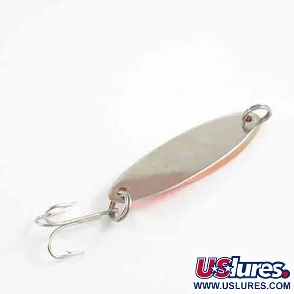 Vintage Acme Kastmaster , 3/8oz Fluorescent Orange / Nickel fishing spoon #2855