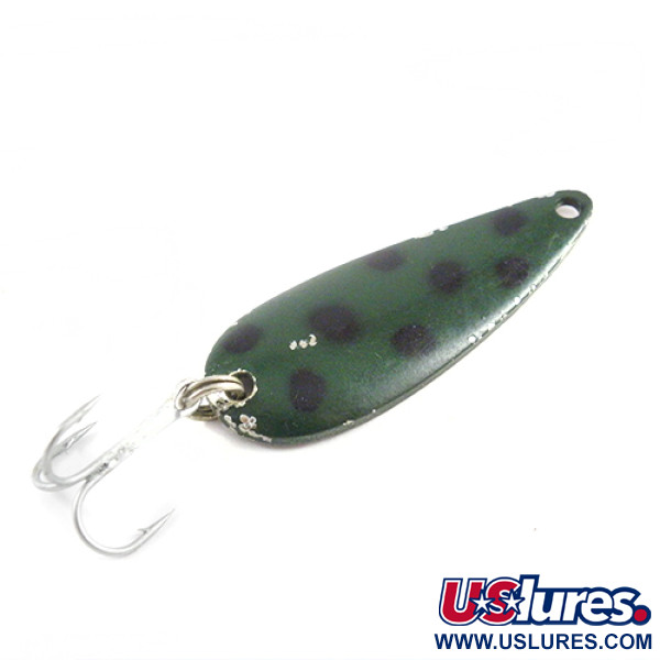 Vintage   Weber, 2/5oz Green / Silver fishing spoon #2861