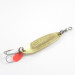 Vintage  Luhr Jensen Krocodile Die #3, 1/3oz Hammered Brass / Red fishing spoon #2870