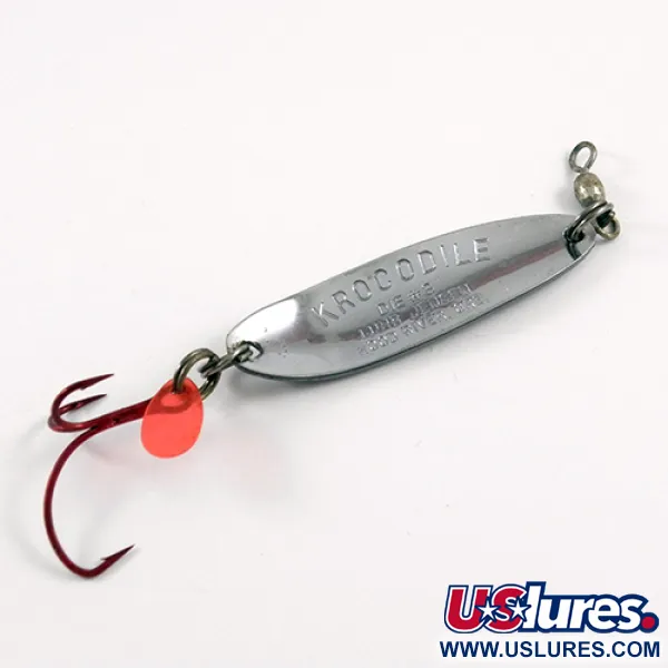 Vintage Luhr Jensen Krocodile Die #3, 1/3oz Rainbow Scale fishing spoon #2871