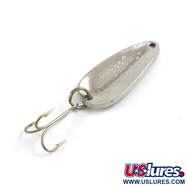 Vintage Nebco Tor-P-Do 1, 1/4oz Hammered Nickel / Black fishing spoon #2880
