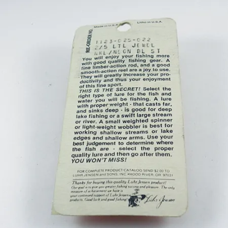 Luhr Jensen Little Jewel, 1/2oz Nickel / Blue fishing spoon #2883