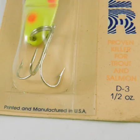 Acme Dazzler #3, 3/5oz Yellow / Red / Nickel fishing spoon #2884