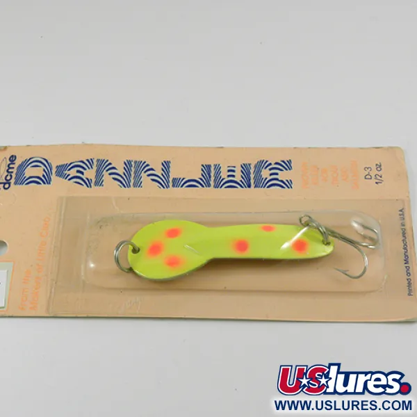 Acme Dazzler #3, 3/5oz Yellow / Red / Nickel fishing spoon #2884