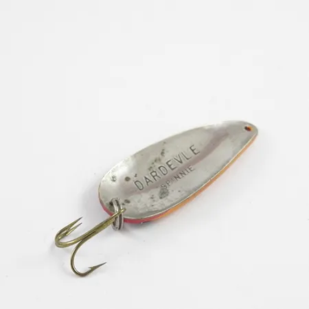 Vintage Eppinger Dardevle Spinnie, 1/3oz Orange / Black / Red / Nickel fishing spoon #2889
