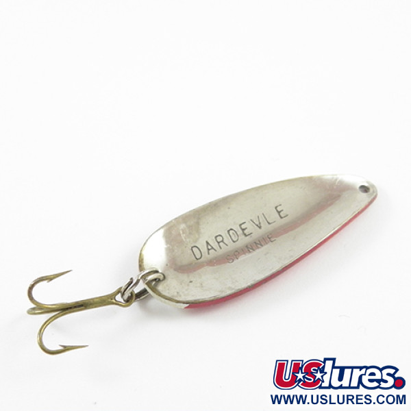 Vintage  Eppinger Dardevle Spinnie, 1/3oz Red / White / Nickel fishing spoon #2893
