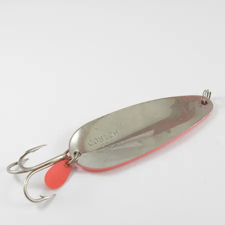Vintage Luhr Jensen Les Davis Hotrod, 1 1/4oz Fluorescent Pink / Nickel fishing spoon #2896