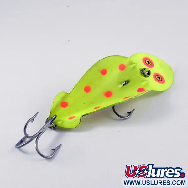 Vintage   Buck Perry Spoonplug, 1/2oz Fluorescent Yellow / Red fishing spoon #2900