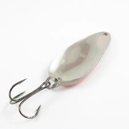 Vintage Glen Evans Evans, 3/4oz Red / White / Nickel fishing spoon #2907