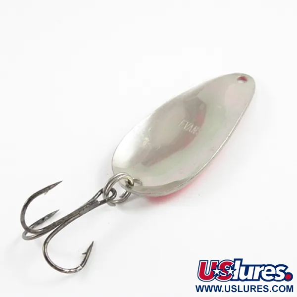 Vintage Glen Evans Evans, 3/4oz Red / White / Nickel fishing spoon #2907