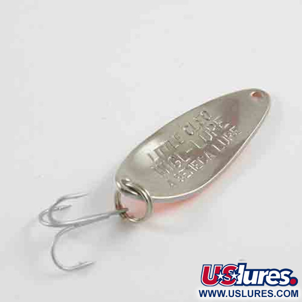 Vintage  Seneca Little Cleo UV, 1/4oz Glow / Nickel fishing spoon #2919