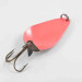 Vintage  Acme K.O. Wobbler UV, 3/4oz Nickel / Fluorescent Red (Glow in UV light, Fluorescent) fishing spoon #2928