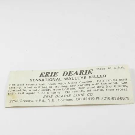 Erie Dearie Walleye Killer, 2/5oz Nickel / Red spinning lure #2932