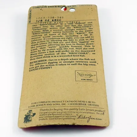 Luhr Jensen Krocodile Die #3 Glow, 1/2oz White / Red Glow in Dark fishing spoon #2936