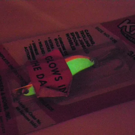 Luhr Jensen Krocodile Die #3 Glow, 1/2oz White / Red Glow in Dark fishing spoon #2936