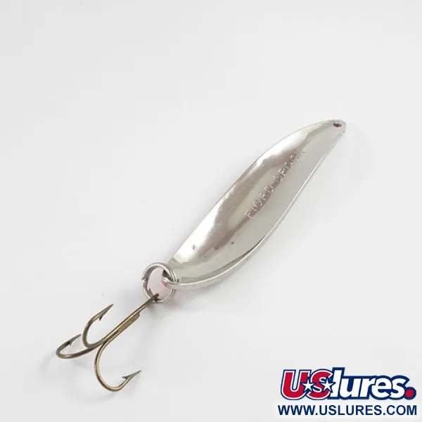 Vintage Acme Fiord Spoon, 3/4oz Nickel / Orange fishing spoon #2938