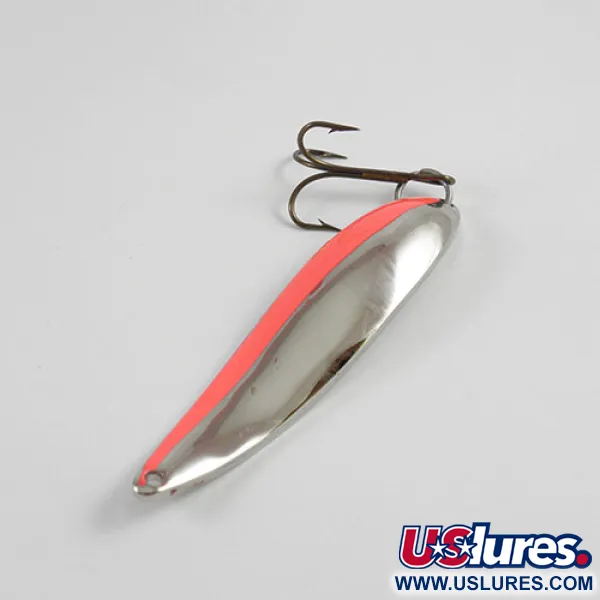 Vintage Acme Fiord Spoon, 3/4oz Nickel / Orange fishing spoon #2938