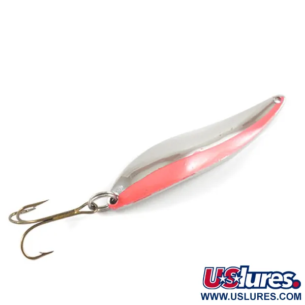 Vintage Acme Fiord Spoon, 3/4oz Nickel / Orange fishing spoon #2938