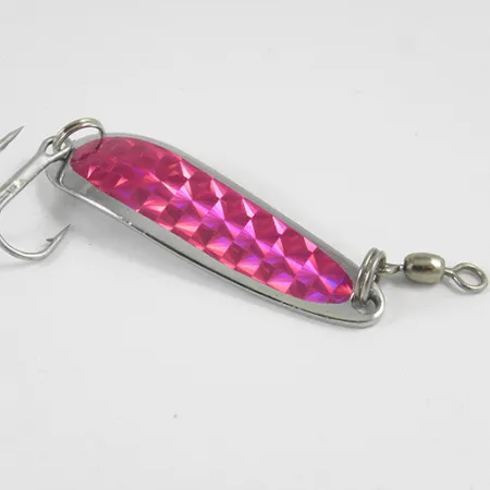 Vintage Luhr Jensen Krocodile Die #3, 1/3oz Nickel / Purple / Blue glint fishing spoon #2944