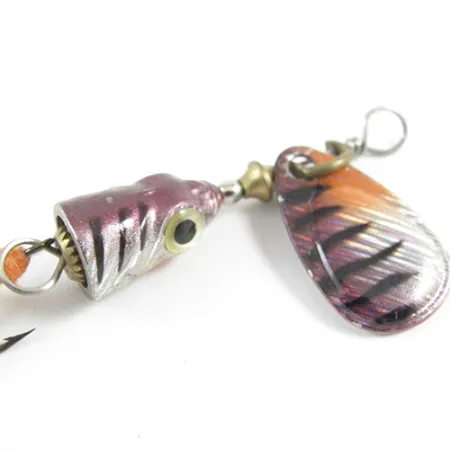 Vintage Blue Fox Vibrax Shallow, 1/8oz Rainbow Perch spinning lure #2948