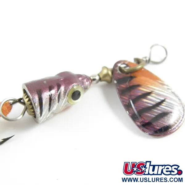 Vintage Blue Fox Vibrax Shallow, 1/8oz Rainbow Perch spinning lure #2948