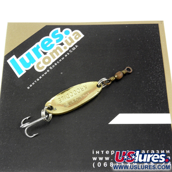 Vintage  Luhr Jensen Krocodile, 1/4oz Hammered Brass fishing spoon #2962