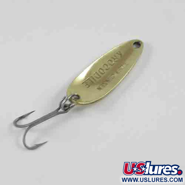 Vintage  Luhr Jensen Krocodile, 1/3oz Hammered Brass fishing spoon #2964
