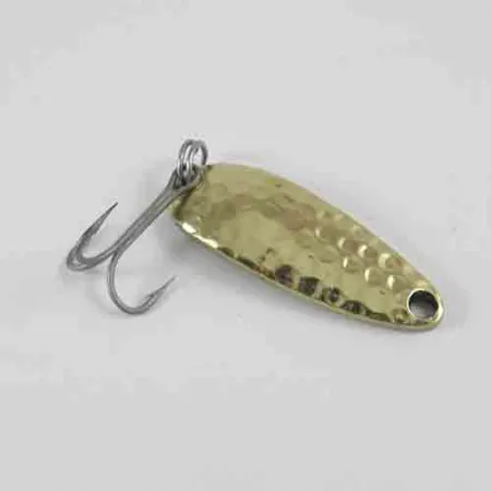 Vintage Luhr Jensen Krocodile, 1/3oz Hammered Brass fishing spoon #2964