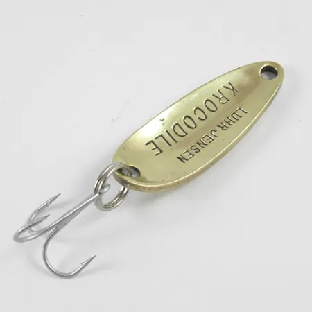 Vintage Luhr Jensen Krocodile, 1/3oz Gold / Red fishing spoon #2965