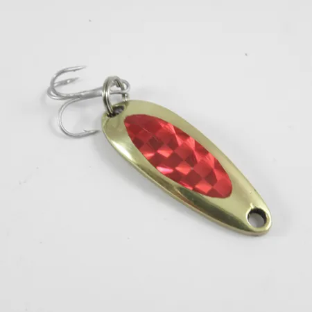 Vintage Luhr Jensen Krocodile, 1/3oz Gold / Red fishing spoon #2965