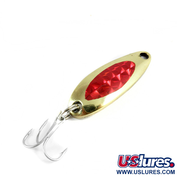 Vintage  Luhr Jensen Krocodile, 1/3oz Gold / Red fishing spoon #2965