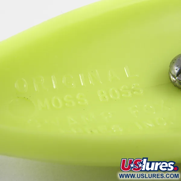 Vintage  Swamp Fox Weedless Original Moss Boss, 1/3oz Chartreuse fishing spoon #2968