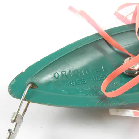 Vintage Swamp Fox Weedless Original Moss Boss, 1/3oz Frog (Green / Yellow) fishing spoon #2969