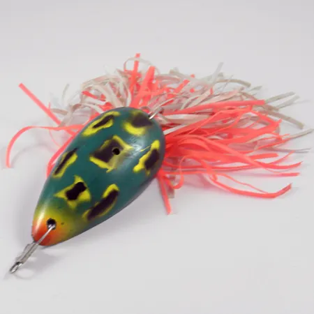 Vintage Swamp Fox Weedless Original Moss Boss, 1/3oz Frog (Green / Yellow) fishing spoon #2969