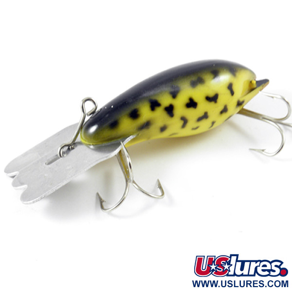 Vintage   Fred Arbogast Mud Bug , 1/2oz Yellow / Black fishing lure #2985